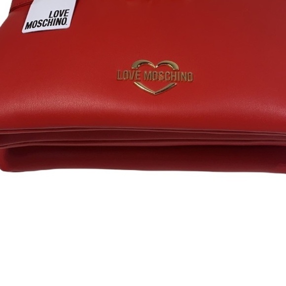 - NWT Red Love Moschino Borsa Pu Rosso Heart Purse Handbag Satchel - Picture 6 of 13
